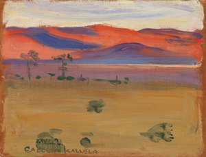 Pôr do sol na savana de Akseli Gallen-Kallela
