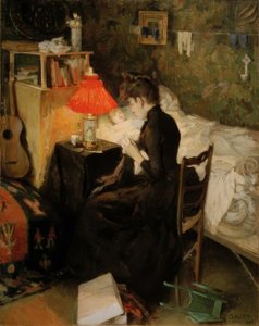 Mãe com uma criança doente de Akseli Valdemar Gallen-Kallela