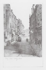 Vias de Londres: Drury Lane, virada para sul (litografia) de Alan Stapleton