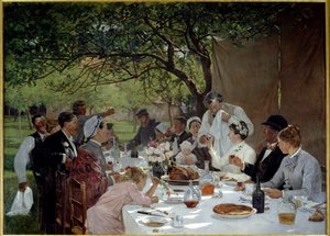 Ceia de casamento em Yport Painting de Albert Fourie (1854-1937) 1886 Sun. 3,89x2,53 m Rouen, musee des Beaux Arts