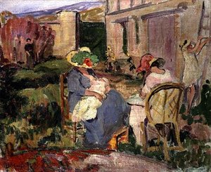 A Família (óleo sobre tela) de Albert Charles Lebourg