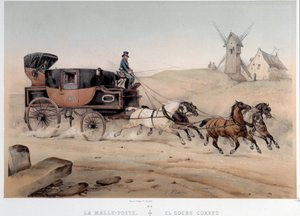 O posto de tromba merecendo a litografia da cidade de Saint Etienne por Albert Adam (1833-?) Paris do século XIX, Musee Carnavalet