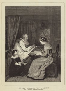 Um velho huguenote de Albert Anker