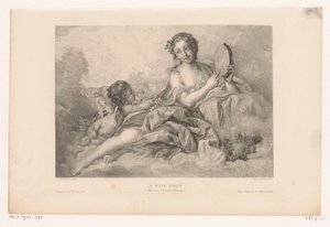 Musa Erato com putto e pandeiro La muse Erato (Coleção Richard Wallace) (título no objeto) de Albert Ardail