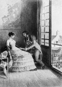 Ilustração do romance "Madame Bovary" de Gustave Flaubert (1821-1880). Ilustração de Albert Fourie (1854-1937).