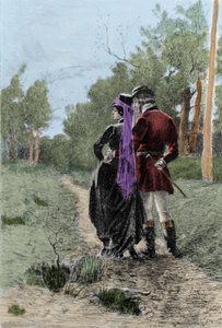 Ilustração do romance "Madame Bovary" de Gustave Flaubert (1821-1880). Ilustração de Albert Fourie (1854-1937).