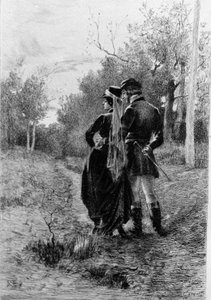 Ilustração do romance "Madame Bovary" de Gustave Flaubert (1821-1880). Ilustração de Albert Fourie (1854-1937).
