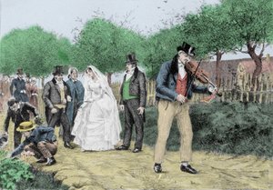 Ilustração do romance "Madame Bovary" de Gustave Flaubert (1821-1880). Ilustração de Albert Fourie (1854-1937).