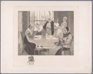 Empresa de mulheres em traje à mesa
Le scandale de Albert Bertrand (attributed to)