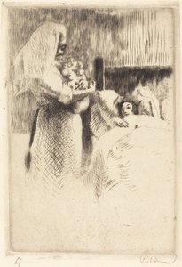 Anúncio de nascimento de Anne-Élisabeth Besnard (cartão de nascimento de Anne-Élisabeth Besnard) de Albert Besnard