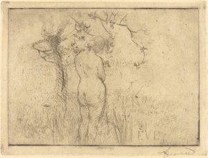 Véspera antes da macieira (Eve de dos devant le pommier) de Albert Besnard