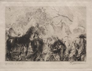 Mercado de cavalos em Argel de Albert Besnard