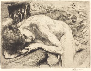 Modelo dormindo no chão (Le modèle endormi à terre) de Albert Besnard