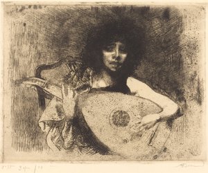 O tocador de alaúde de Albert Besnard