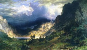 Uma Tempestade nas Montanhas Rochosas - Monte Rosalie de Albert Bierstadt