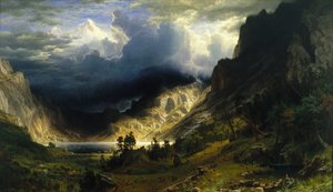 Uma tempestade nas Montanhas Rochosas, Monte Rosalie de Albert Bierstadt