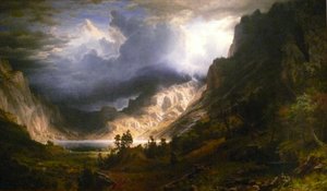 Uma tempestade nas Montanhas Rochosas, Monte Rosalie de Albert Bierstadt