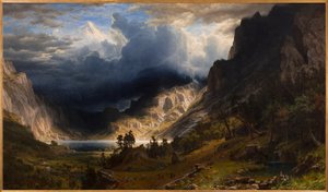 Uma tempestade nas Montanhas Rochosas, Monte Rosalie de Albert Bierstadt