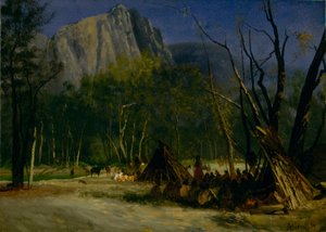 Índios em conselho, Califórnia de Albert Bierstadt