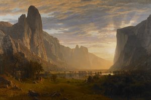 Olhando para baixo no vale de Yosemite, Califórnia