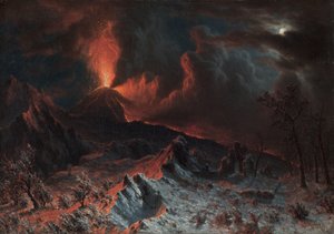 O Vesúvio à meia-noite de Albert Bierstadt