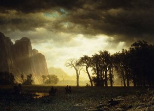 Passando a tempestade em Yosemite, 1865 de Albert Bierstadt