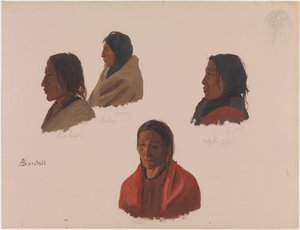 Estudos de chefes índios realizados em Fort Laramie de Albert Bierstadt
