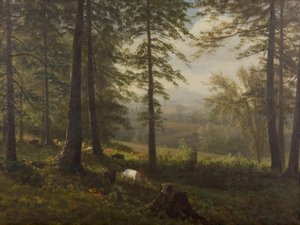 Vista para uma clareira de Albert Bierstadt