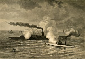 Ataque do Monitor no Merrimack, 1878. de Albert Bobbett