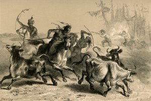 Índios que saqueiam plantações da Carolina do Sul, 1877.