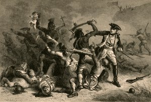 Montcalm tentando parar o massacre, 1877. de Albert Bobbett