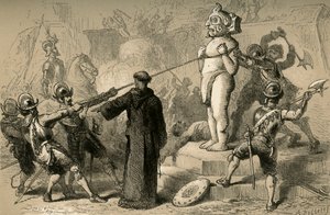 Espanhóis Destruindo Ídolos Mexicanos, 1877.
