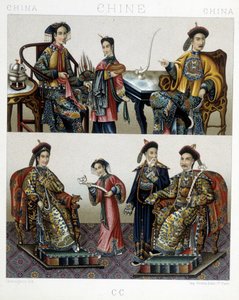 Aristocracia chinesa - em "Le costume historique" de Racinet de Albert Charles August Racinet