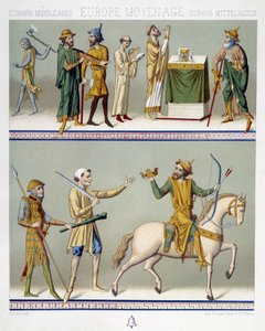 Roupas Civis na Idade Média - em "O traje histórico" de Racinet de Albert Charles August Racinet