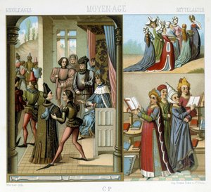 Idade Média: a corte real, as senhoras nobres, as senhoras instruídas - em "O traje histórico" de Racinet