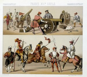 Guerreiros no século XVI - em "O traje histórico" de Racinet de Albert Charles August Racinet