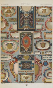 Século XVII, placa 77 de "Ornamento Policromático": Cem Placas em Ouro, Prata e Cores". de Albert Charles August Racinet
