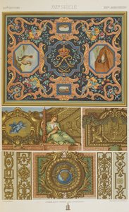 Século XVII, placa 81 de "Ornamento Policromático": Cem Placas em Ouro, Prata e Cores". de Albert Charles August Racinet