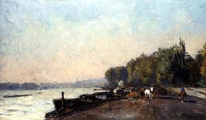 Suresnes in Autumn (óleo sobre tela) de Albert Charles Lebourg