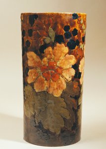 Vaso com decorações florais, de Albert Dammouse, em grés de Albert Dammouse