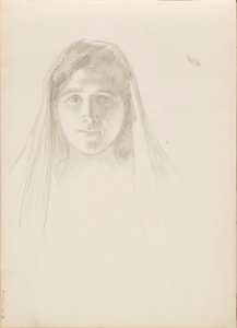 Aino Ackté como Alcestis, esboço do rosto