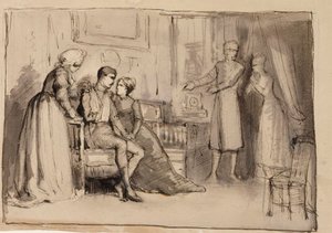 O Regresso do Capitão, Estudo de composição. Ilustrações para «Julqvällen» (Véspera de Natal), de J. L. Runeberg de Albert Edelfelt