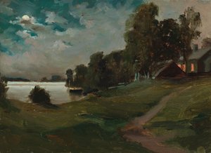 Haikko Villa ao luar de Albert Edelfelt