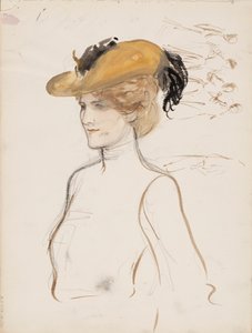 Mulher com um chapéu de Albert Edelfelt