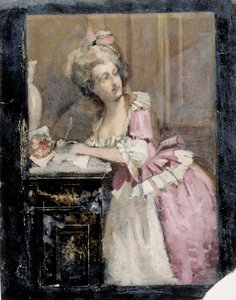 Senhora a Escrever, Estudo II para a Senhora do Rococó de Albert Edelfelt