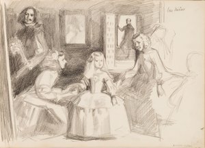 Las Meninas, esboço segundo Diego Velázquez de Albert Edelfelt