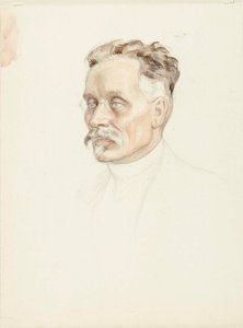 Estudo de retrato do Professor J. W. Runeberg, rosto de Albert Edelfelt