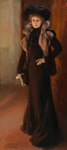 Retrato da cantora de ópera Aino Ackté; Retrato da cantora Aino Ackté de Albert Edelfelt