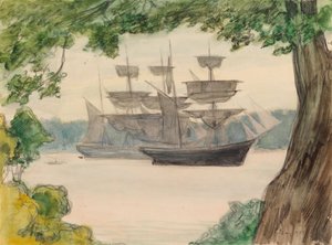 Barcos à vela numa paisagem de Albert Edelfelt