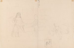 Esboço de Michael e Xenia, filhos do czar Alexandre III de Albert Edelfelt
